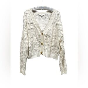 BP Nordstrom Cream cropped cardigan, excellent condition, size 1X open weave